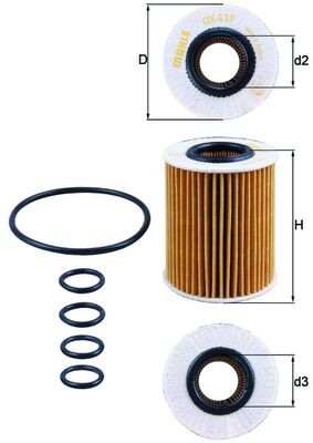 Oil Filter - OX437D MAHLE - 5650375, 898018448Y, 98018448