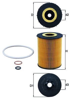 Oil Filter - OX636D MAHLE - 0151456, 11420151456, 0305202