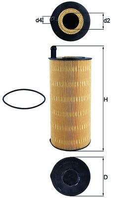 Oil Filter - OX423/9D MAHLE - 4701800009, 4701800109, 4701800209