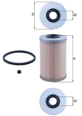 Palivový filtr - KX204D MAHLE - 164038513R, 1640500Q0B, 4411637