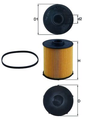 Palivový filtr - KX70D MAHLE - 6110900051, 6110900152, 6110900252