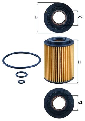 Oil Filter - OX347D MAHLE - 15430RSRE01, 10055, 153071762340