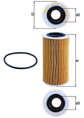 Oil Filter - OX370D MAHLE - 1371199, 30677920, 1421704