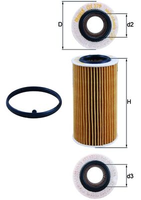 Olejový filtr - OX379D MAHLE - 06D115466, 06D115562, 2175001