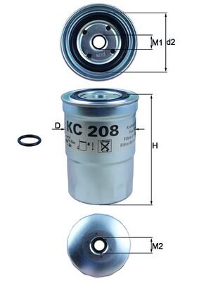 Fuel Filter - KC208 MAHLE - ME132525, ME132526, ME190031