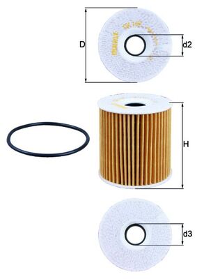 Oil Filter - OX149D MAHLE - 1275810, 1275810-0, 12758108