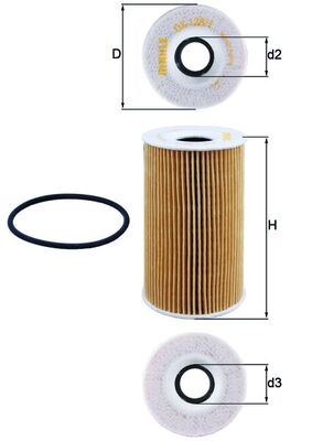 Oil Filter - OX128/1D MAHLE - 99610702054, 99610702055, 99610722552