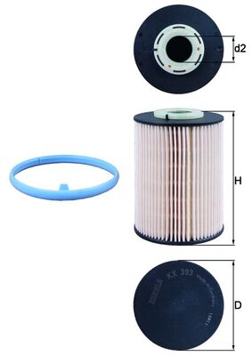 Kraftstofffilter - KX393D MAHLE - 1471765, 1718140299, 1802052
