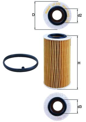 Olejový filtr - OX370D1 MAHLE - 30757730, 30788490, 30788821