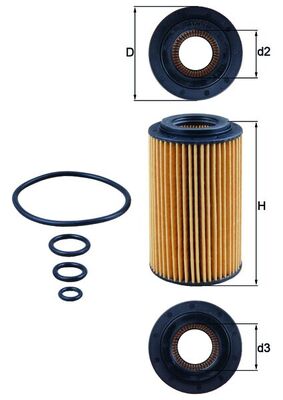 Olejový filtr - OX153/7D MAHLE - 0001802209, 0001802309, 0011849425
