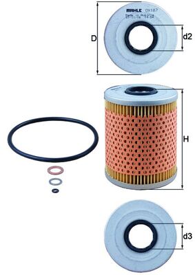 Oil Filter - OX187D MAHLE - 11427833242, 11427833769, 11527833242