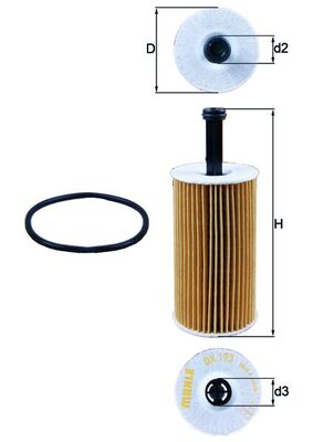Olejový filtr - OX193D MAHLE - 1109AN, 1109R6, 1109R7