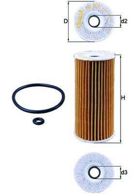 Olejový filtr - OX201D MAHLE - 6401800009, 6401800109, 6401840125