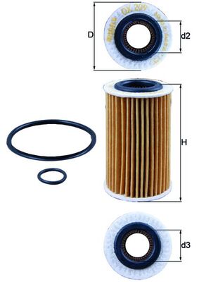 Oil Filter - OX209D MAHLE - 7700126705, 7701206705, 8200025862