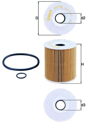 Oil Filter - OX156D1 MAHLE - 11428513375, 5650334, 93172272