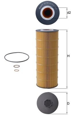 Oil Filter - OX168D MAHLE - 0000687100, 10501368, 41718512