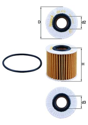 Oil Filter - OX414D2 MAHLE - 0415231110, 04152YZZA8, 415231110