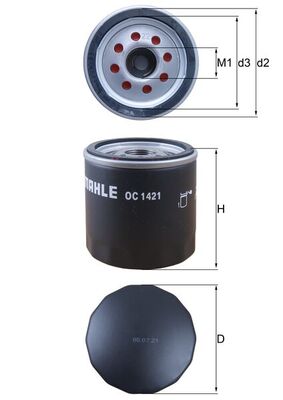 OC1421, Ölfilter, MAHLE, 12640445, 12696048, NU2Z6731F, 12667194, 12670058, 12706595, 12674698, 25206377, 55496755, 55496756, 55499629, 55510533, 650189, 95527087, 95528296, 650237, 0986AF0352, 153071762452, 49661, 6143220020, ADW192105, EOF312, FT6727, H344W, J1310911, LS1082, LVFL824, OP570/2, PF64, PH12060