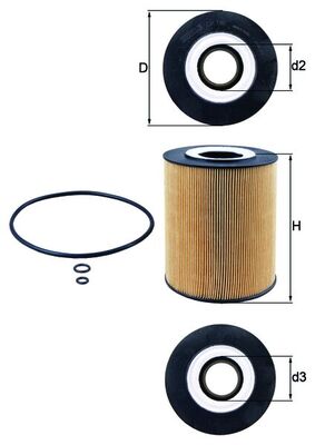 Oil Filter - OX146D MAHLE - 51055040098, 82055040098, 10002