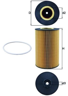 Oil Filter - OX425D MAHLE - 0019910000, 270048040, 51055040107