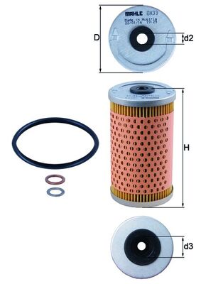 Oil Filter - OX33D MAHLE - 0001802409, 5010234, 93156611