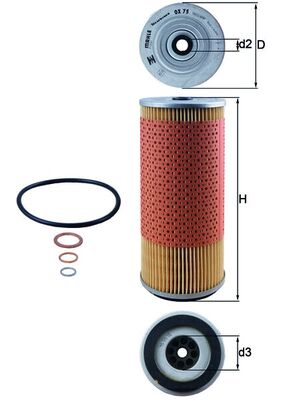 Olejový filtr - OX75D MAHLE - 0011843325, 3451800210, 40001416