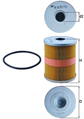 Oil Filter - OX125D MAHLE - 021115561A, 1669779, 021115562