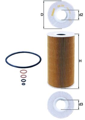 Oil Filter - OX126D MAHLE - 0650318, 11422246131, 90542604