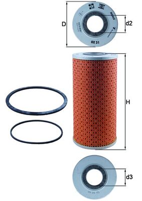 Oil Filter - OX31D MAHLE - 1901599, 1909123, 244190410