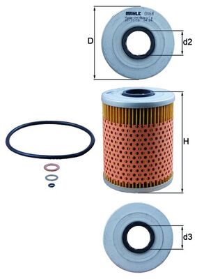 Oil Filter - OX68D MAHLE - 11421130389, 5027148, 11421711560
