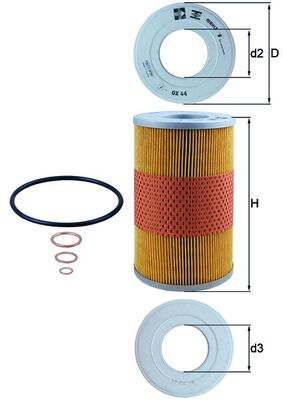 Olejový filtr - OX44D MAHLE - 0001334990, 0001842145, 0001844125