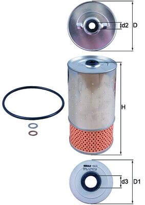 Oil Filter - OX78D MAHLE - 0001802509, 5001846634, 5002704