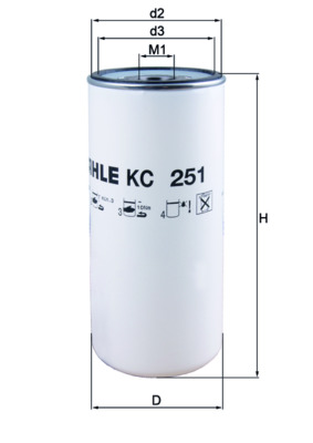 Palivový filtr - KC251 MAHLE - 15126069, 152009Z00D, 20539582