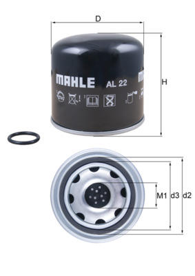 Air Dryer Cartridge, compressed-air system - AL22 MAHLE - 1391510, 1439553, 2142288