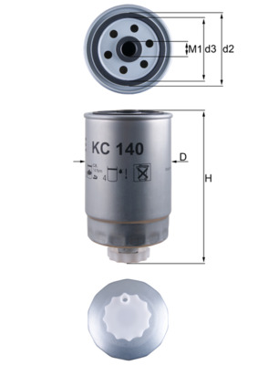 Palivový filtr - KC140 MAHLE - 0060816460, 04721303AA, 0K2KB13480