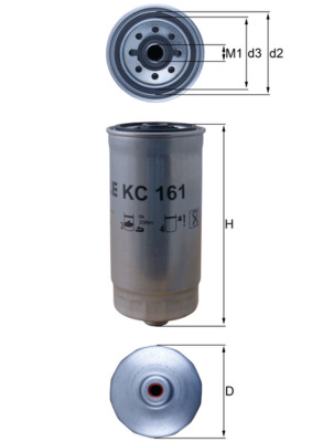 Palivový filtr - KC161 MAHLE - 5001860111, 7421053617, 109393