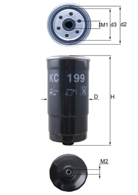 Palivový filtr - KC199 MAHLE - 3192226900, 3192226901, 319223A800