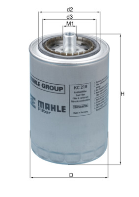 Kraftstofffilter - KC218 MAHLE - 0010920201, 0010920301, 01181691