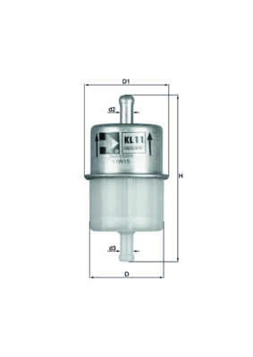 Fuel Filter - KL11OF MAHLE - 022213470, 1258143012, 16900671003