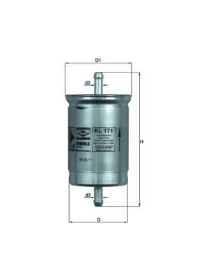 Fuel Filter - KL171 MAHLE - 1112653, 16400-0M200, 16400V2705