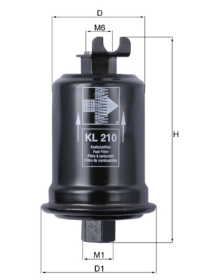 Palivový filtr - KL210 MAHLE - 2330019115, 2330087724, 25121602