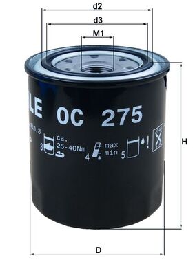 Olejový filtr - OC275 MAHLE - 0415203006, 11977090620, 1213438