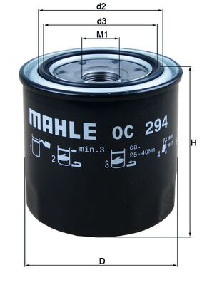 Oil Filter - OC294 MAHLE - 9091530003, 90915300038T, 9091550003