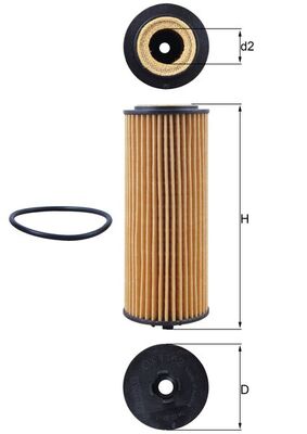 Oil Filter - OX1162D MAHLE - 2781800009, 2781840125, A2781800009