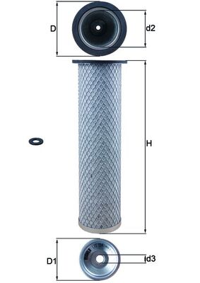 LXS214, Filtr - sekundární vzduch, Filtr vzduch., MAHLE, 0003564106, 0746554, 1006848, 1007974, 1093683M, 1093683M91, 1401620, 1909964, 20301K1241, 242490702, 242491302, 250581, 26510228, 3067508, 32/202601, 3304701, 376826, 41130026A, 5250581, 7002639, 8994524, 9304100084, J3564106, ST0811316, 1470661, 1930795, 20301K1290, 242491307, 257029, 3564106