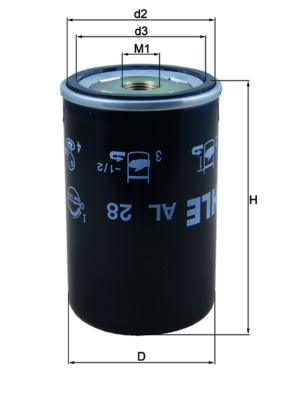 Air Dryer Cartridge, compressed-air system - AL28 MAHLE - 0004295295, A0004295295, 150743400