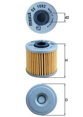OX1093, Oil Filter, MAHLE, 1541ALEA7E00, 52010Y001, COF466, KY7001