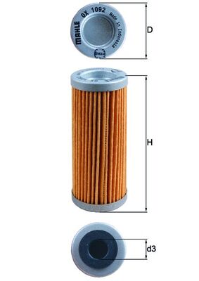 OX1092, Oil Filter, MAHLE, 77338005100, 77338005101, COF552, KT8003