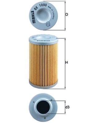 Oil Filter - OX1090 MAHLE - 0956745, 420956745, Q10641AM