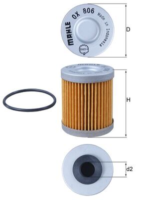 OX806D, Oil Filter, MAHLE, 2520755, 3625185000, 59038046000, 59038046100, 59038046101, 59038046144, COF057, KN157, KT8002, MH54/1, X335